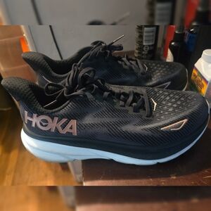 Hoka Black and White Athletic Shoes